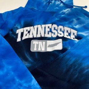 womens tennessee colortone blue tie dye hoodie size medium
